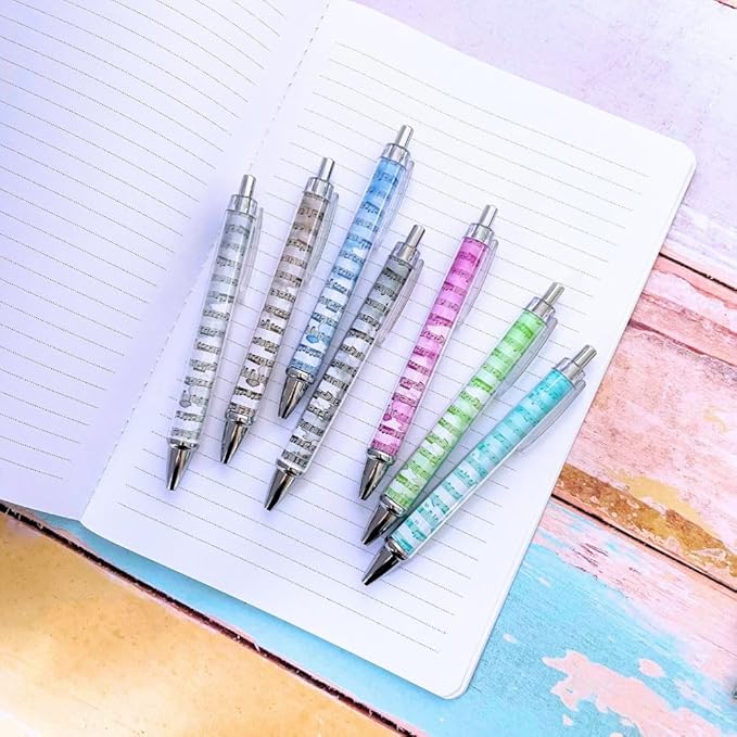 Music Pens 10 PC Unique Musical Party Favor Teacher Gift Romantic Themed Office Supplies Classroom Piano Enthusiasts Musician Cool Stationery Rainbow Vibes Bulk Perfect for Student Journals