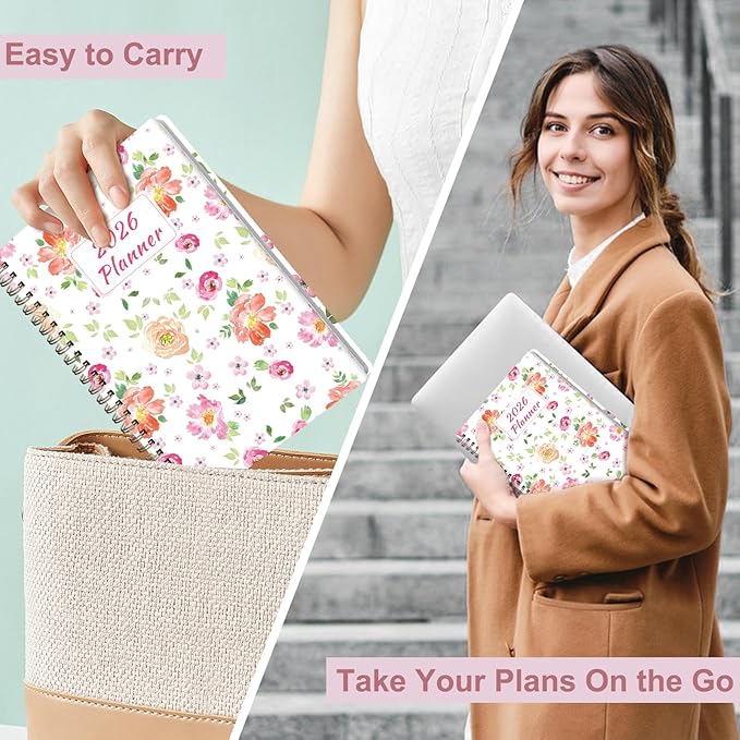 2026 Planner, Weekly and Monthly Calendar Planner Organizer, January-December, Academic Planning Agenda Book, Office School Home Suppiles for Women & Men, 6.3" × 8.5"