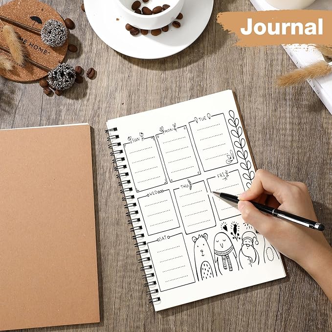 Epakh 36 Pack Blank Spiral Notebook Unlined Notebook Bulk A5 Soft Cover Students Sketchpads Memo Notepad for Drawing Art Back to School Gifts 100 Pages/ 50 Sheets, 8.3 x 5.5 Inches(Brown)