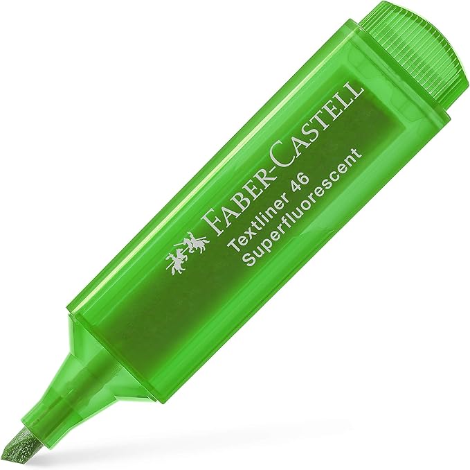 Faber-Castell Fluorescent Highlighter Set - 8 Chisel Tip Highlighter Pens in Assorted Neon Colors