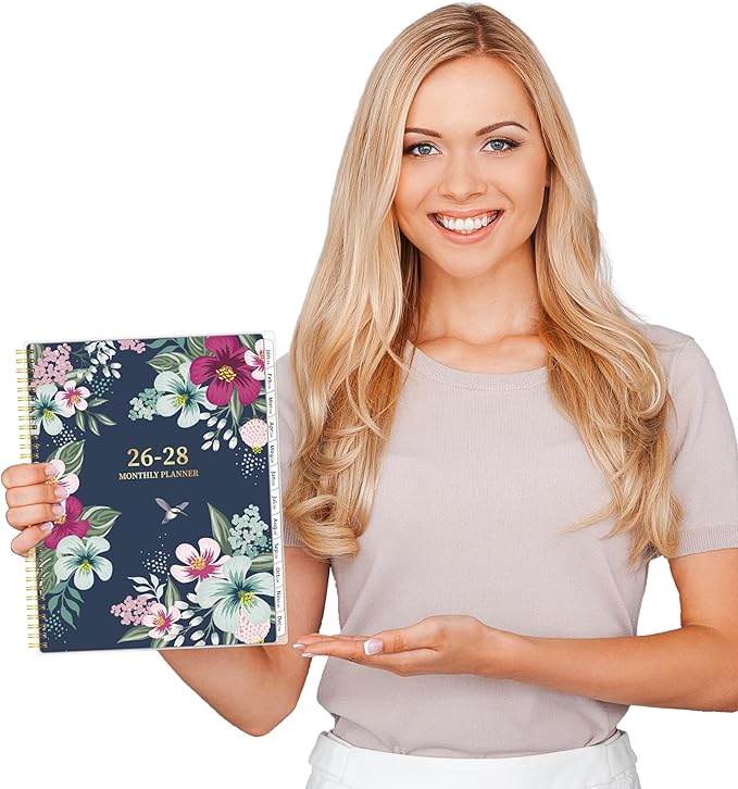 Monthly Planner 2026-2028, 36 Months Calendar Planner 2026-2028 from Jan 2026 – Dec 2028, 8.5'' x 11'' with Ruled Spread, Flexible Cover, Spiral Wirebound, Pocket, Coated Tabs, Notes & Habit Tracker