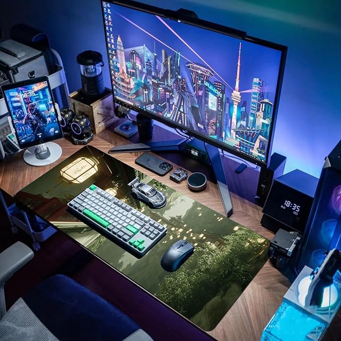 Desk Mat Mouse Pad Gaming Desk Pad XL Large Mouse Mat Office Decor Accessories (Ancient Buildings Mountain)