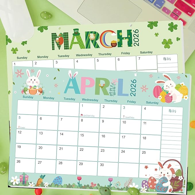 Guasslee Desk Calendar 2026-2027, 18-Month from 2026 Jan. - 2027 Jun, 17"x11.5" Large Monthly Desk Planner with Corner Protectors, Ample Blocks & Notes for Home Office