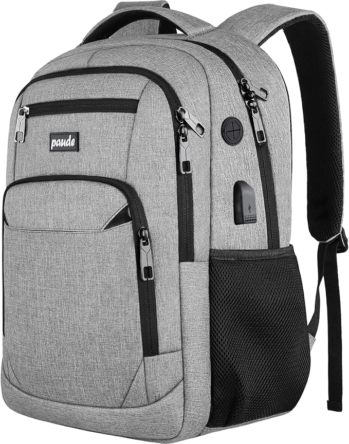 Paude Backpack School,17.3 Inch Travel Laptop Backpack,Bookbag for Teen Boys College Backpack with USB Charging Port,Waterproof