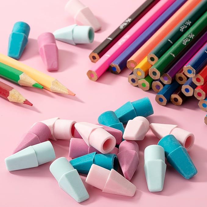 Mr. Pen- Pencil Erasers Toppers Bulk, 500 Pack, Colorful, Latex Free, No Smudge, Mr Pen Erasers for Pencils