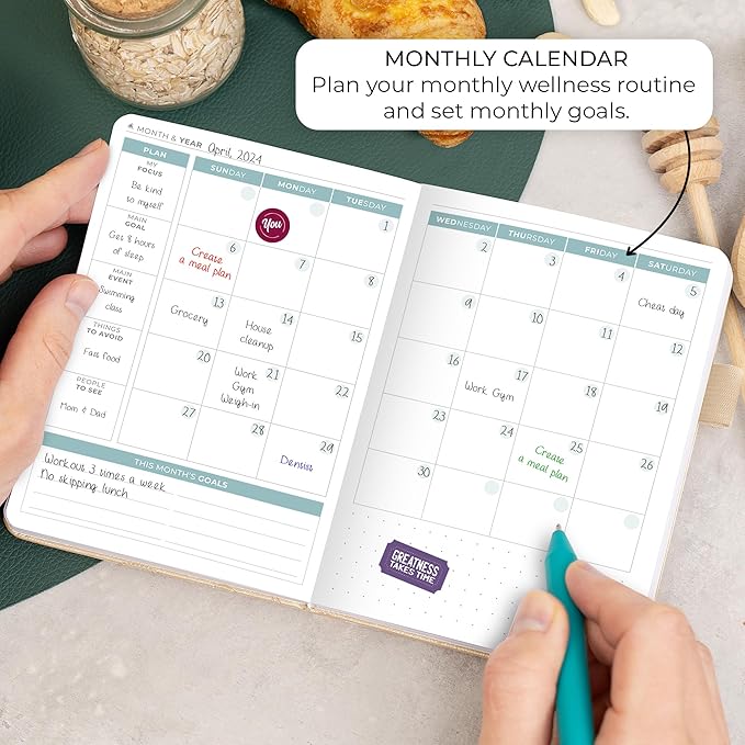 Clever Fox Food Journal Pocket - Daily Food Diary, Meal Planner to Track Calories & Nutrients, Weight Loss Tracker Notebook, 4x5.5” (Pearl)