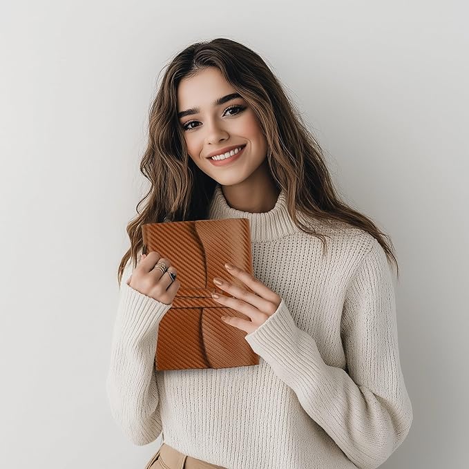 LEATHER VILLAGE Carbon Fiber Genuine Leather Bound Journal - 7'' x 5'', 220 Pages - Vintage Blank Paper Diary for Writing, Drawing, Sketchbook, and Travel Notebook - Ideal for Women and Men- Tan