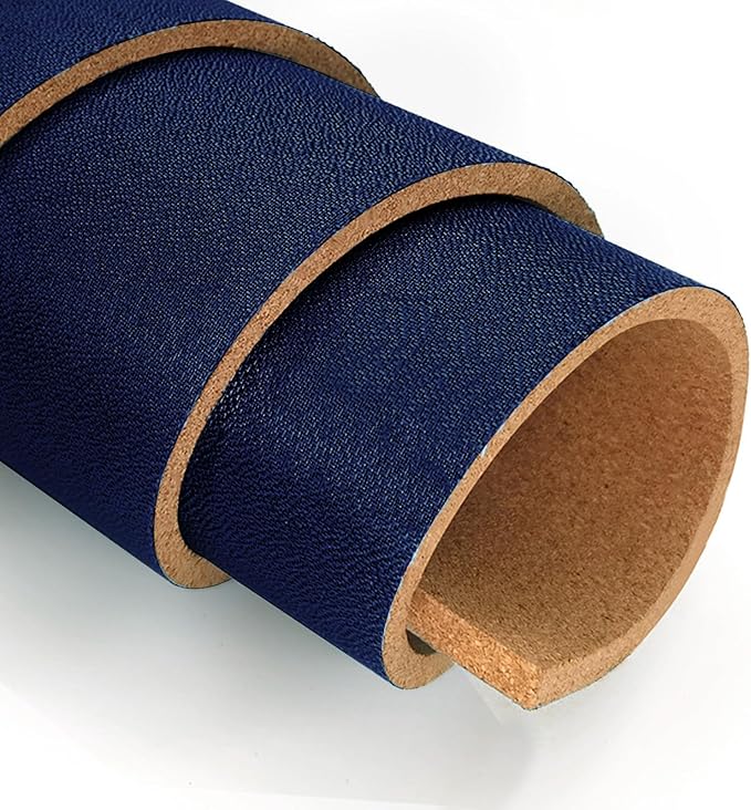 96"x48" Cork Board Roll with Linen Dark Blue - 1/4" Thick 4'x8' Frameless Natural Corkboard for Walls Pictures Photo Vision Prayer, ZHIDIAN Large Decorative Bulletin Board for Home Office School