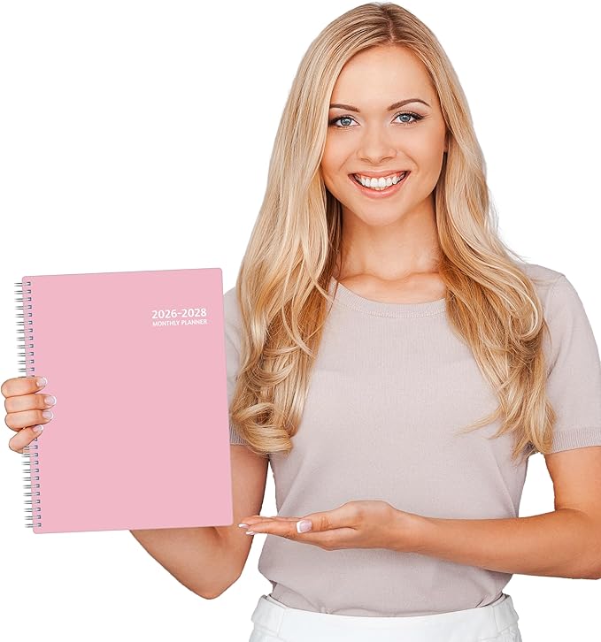 Monthly Planner 2026-2028, 36 Months Calendar Planner 2026-2028 from Jan 2026 – Dec 2028, 8.5'' x 11'' with Ruled Spread, Flexible Cover, Spiral Wirebound, Pocket, Coated Tabs, Notes & Habit Tracker