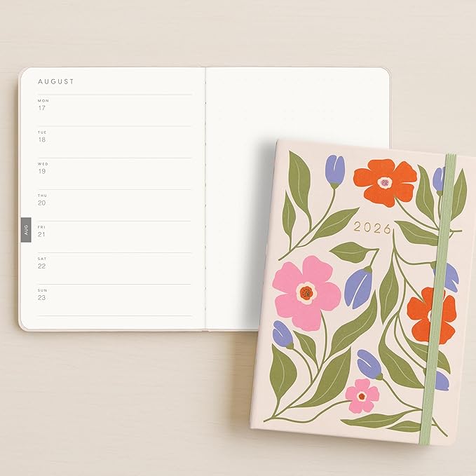 And Per Se 2026 Planner, 15 Months Hardcover Daily, Weekly & Monthly Planner, A5 size, 100GSM Thick Paper, Back Pocket, 5.7" x 8"(Botanical Floral)