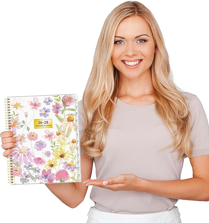Monthly Planner 2026-2028, 36 Months Calendar Planner 2026-2028 from Jan 2026 – Dec 2028, 8.5'' x 11'' with Ruled Spread, Flexible Cover, Spiral Wirebound, Pocket, Coated Tabs, Notes & Habit Tracker
