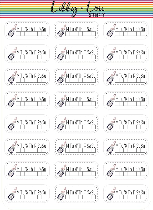 Vitamin Habit Tracker Planner Sticker | Libby and Lou Sticker Co