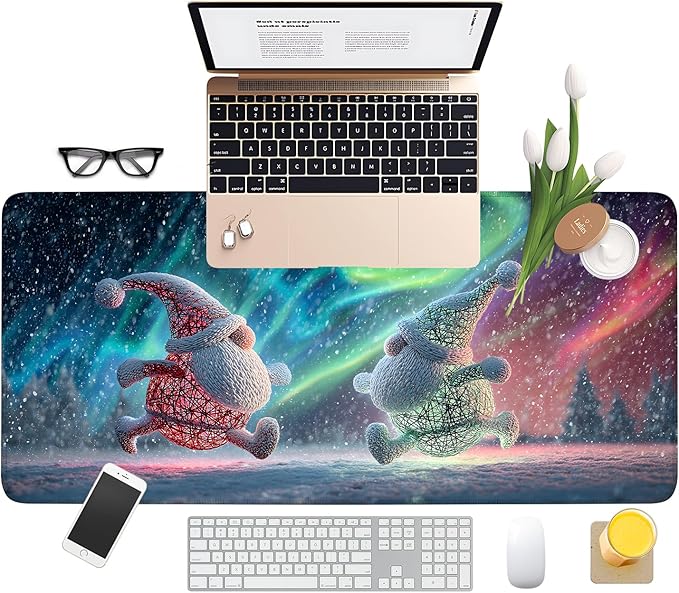 Christmas Santa Claus Dancing Gaming Mouse Pad – 35.4 x 15.7 Inch Extra Large Extended Desk Mat for Gaming & Office