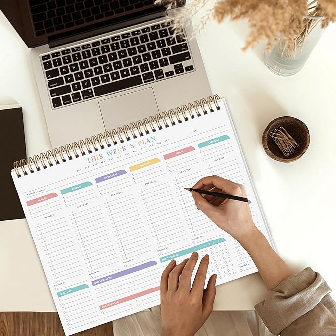 Kamoy Weekly To Do List Notepad with 52 Undated Sheets(8.5"×11")- Undated Weekly Desk Planner Organizer for Work Home School Office Supplies