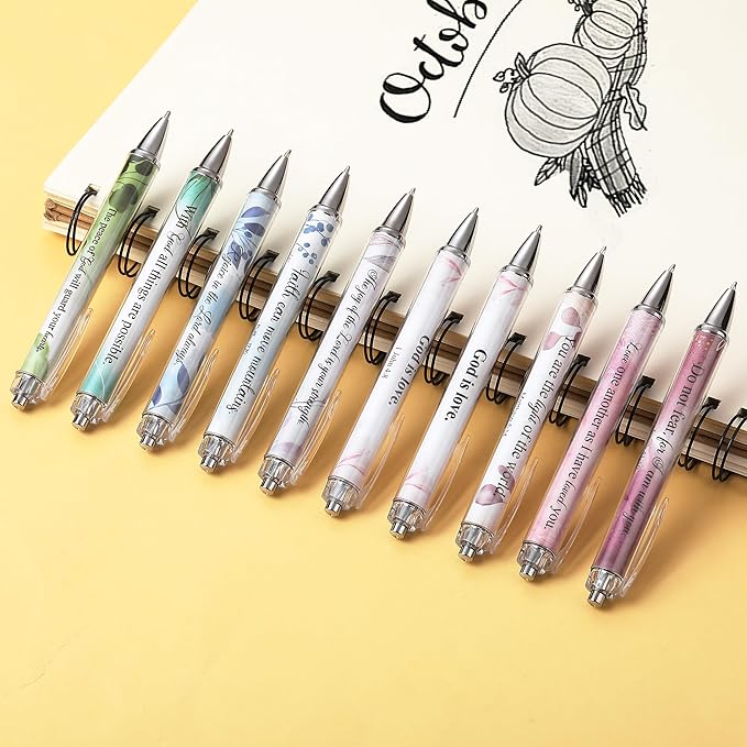 Mr. Pen- Christian Pen Set, 50 Pack, Floral, Black Ink, Bible Verse Pens Bulk, for Women Men