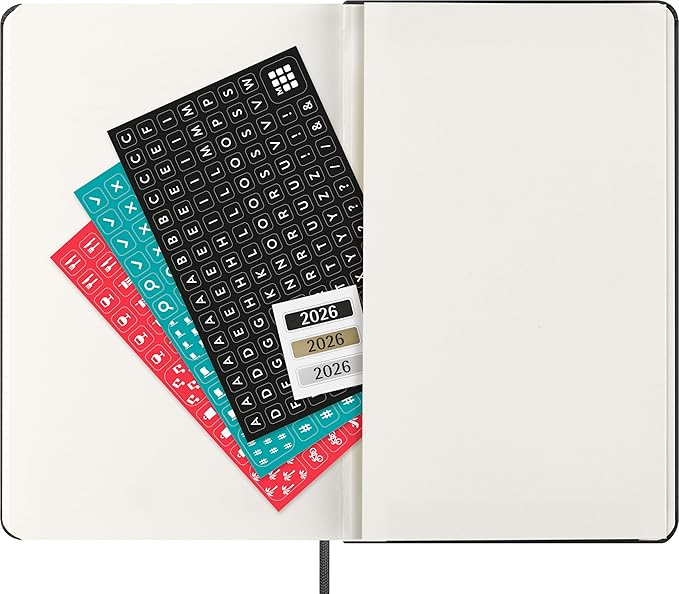 Moleskine Classic 12 Month 2026 Weekly Horizontal Planner, Hard Cover, Large (5" x 8.25"), Black, 144 pages