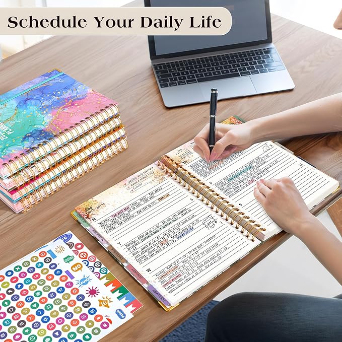 Planner 2026-2027, 18 Months Weekly and Monthly Daily Planner from January 2026 - June 2027, 8.5" x 11" A4 Large Hardcover Agenda Organizer Book 2026 with Tabs, Spiral Yearly Calendar Planners for School Work Home, Colorful Botanicals