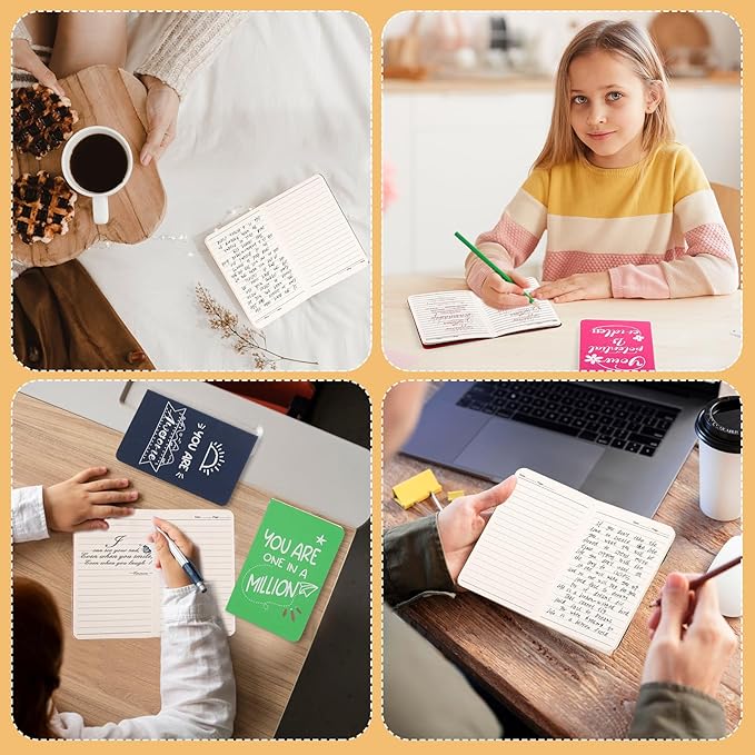 BESARME 16 Pack Employee Appreciation Gifts Bulk, Mini Inspirational Notebooks for Kids Party Favors Goodie Bag Stuffers Small Lined Notebook School Supplies Prayer Journal Easter Basket Stuffers
