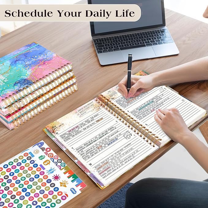 Planner 2026-2027, 18 Months Weekly and Monthly Daily Planner from January 2026 - June 2027, 5.75" x 8.38" A5 Hardcover Agenda Organizer Book 2026 with Tabs, Spiral Yearly Calendar Planners for School Work Home, Colorful Tree of Life