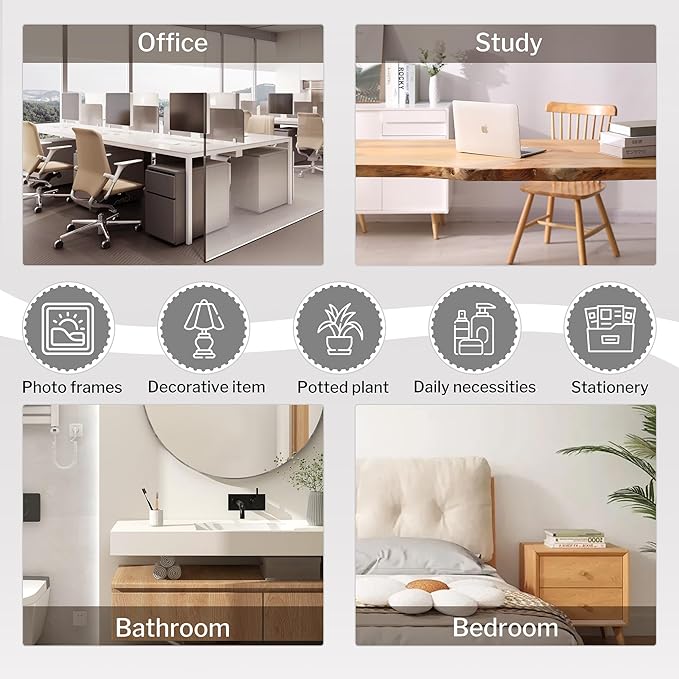 Jerry & Maggie Desktop Organizer Office Storage Rack Adjustable Wood Display Shelf Birthday Gifts Toy Home Decor Free Style Rotation Display True Natural Stand Shelf (White Wood Tone/2 Pack)