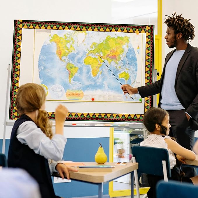 6 Rolls 206.69ft Bulletin Board Decorations Bulletin Board Borders Roll for Classroom Scalloped Trim School Borders for Back to school Theme Classroom Office Decor Supplies(Black History Month)