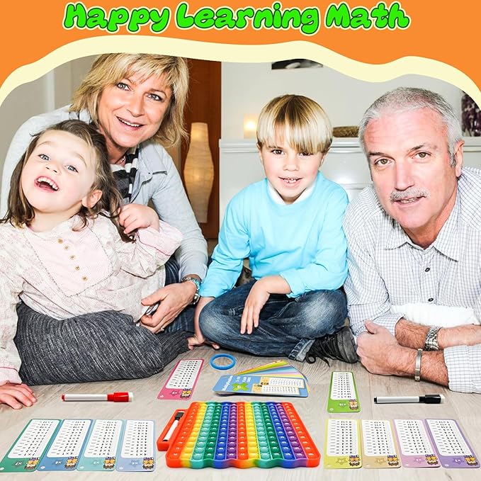 Multiplication Flash Cards + Math Board, Math Flash Cards & Chart, Times Table Manipulatives for Preschoolers 3rd,4th,5th,6th Grade