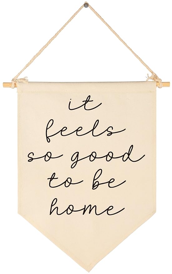 Home Poster,Daily Reminders Affirmation Wall Art-Dorm Decor-Banner Flag Sign Pennant Wall Decor Gift for Living Room Bedroom Door-Birthday Christmas Gift-It Feels So Good to be Home