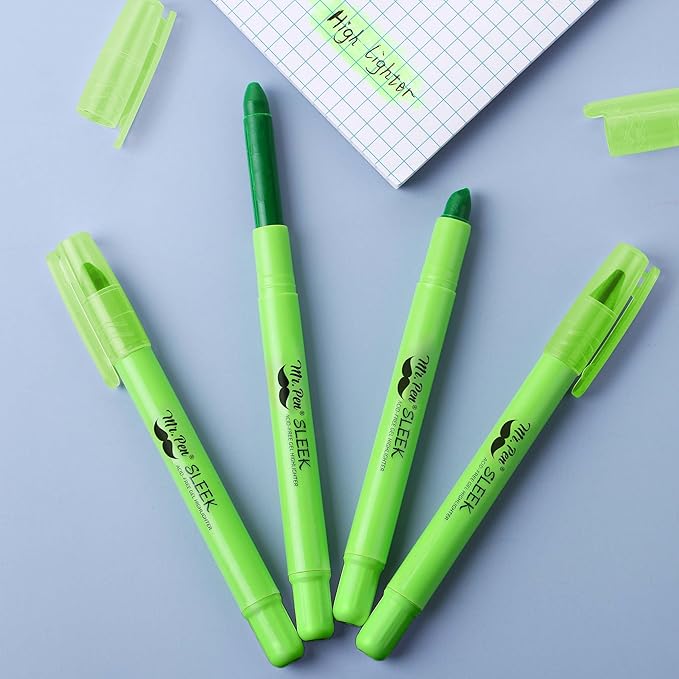 Mr. Pen No Bleed Gel Highlighter, Bible Highlighters, Green, Pack of 4