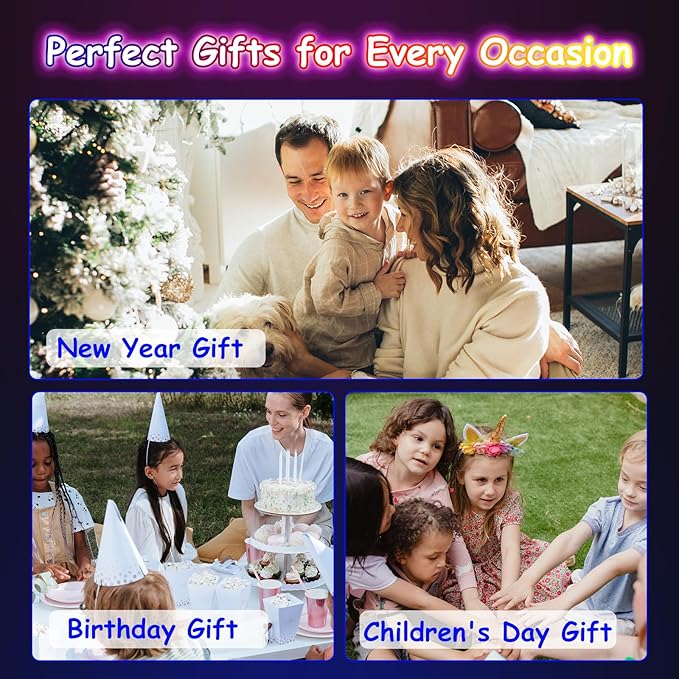 Led Drawing Board for Kids,13.2'' x 10'' Rechargeable Led Note Board with Colors,Doodle Glow Board,3 Modes & 5 Colors Acrylic Dry Erase Board with 8 Markers Valentines Day&Birthday Gifts for Kids