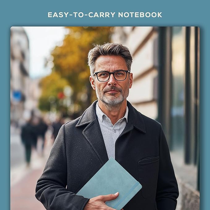 BEECHMORE BOOKS Large Lined Journal Notebook, 8.5" x 11.5" (A4) Hardcover Vegan Leather Executive Diary for Work, Thick 120gsm Paper, Lay-Flat Binding, Gift Box