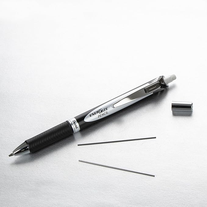 Pentel EnerGel RTX Gel Pen and EnerGize Mechanical Pencil Set, (0.7mm), Black Barrel, Black Ink, HB Lead (BLPL77XBP2A)