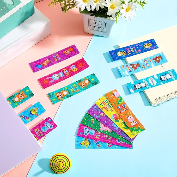 36 Pcs Anxiety Sensory Stickers Strips Adhesive Textured Mental Health Calm Stickers Mindfulness Fidget Decals Stress Anxiety Relief Items for Therapy Office Desk(Animal Style)