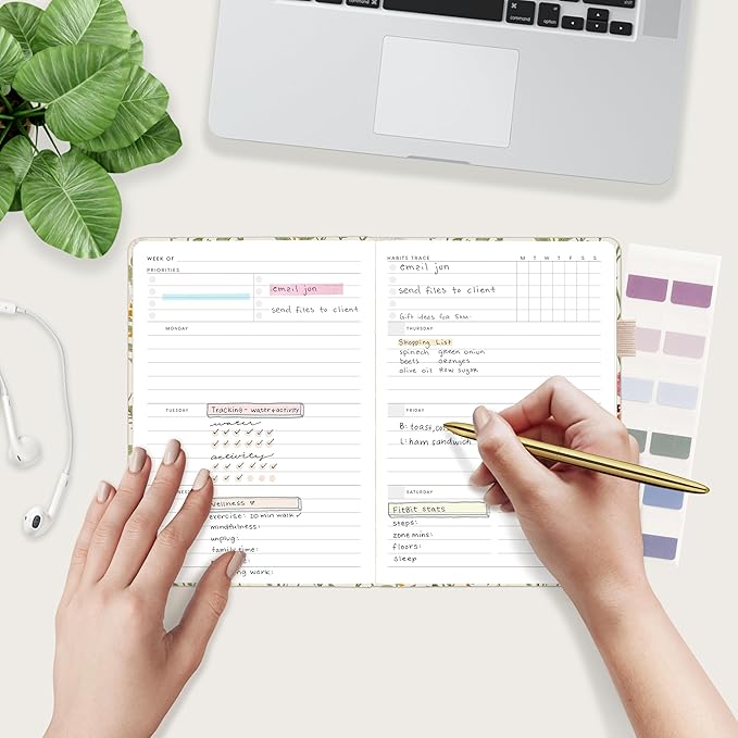 And Per Se Undated Planner – A5 Weekly & Monthly Goal Planner for 72 Weeks (1.5 Years) – Hardcover with Monthly Tab Stickers, Back Pocket & Habit Tracking (Wild Flowers)