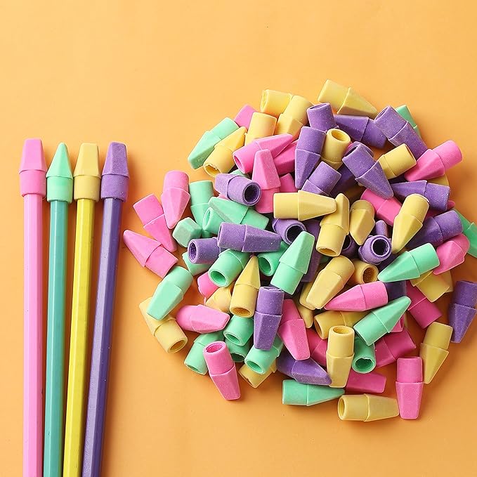Mr. Pen- Pencil Erasers Toppers Bulk, 500 Pack, Vibrant Colors, Erasers for Pencil, Pencil Top Erasers