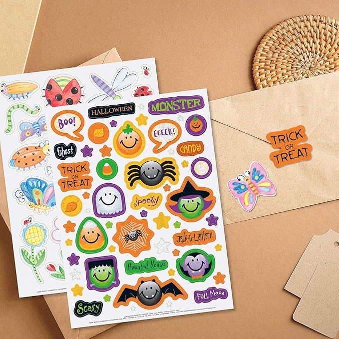 Current Year-Round Themed Sticker Variety Pack - 12 Sheets, 178 Assorted Stickers for Kids, Teachers, School, Scrapbooking, Journals, Monthly Planners, Calendars, Holiday Crafts & Greeting Cards