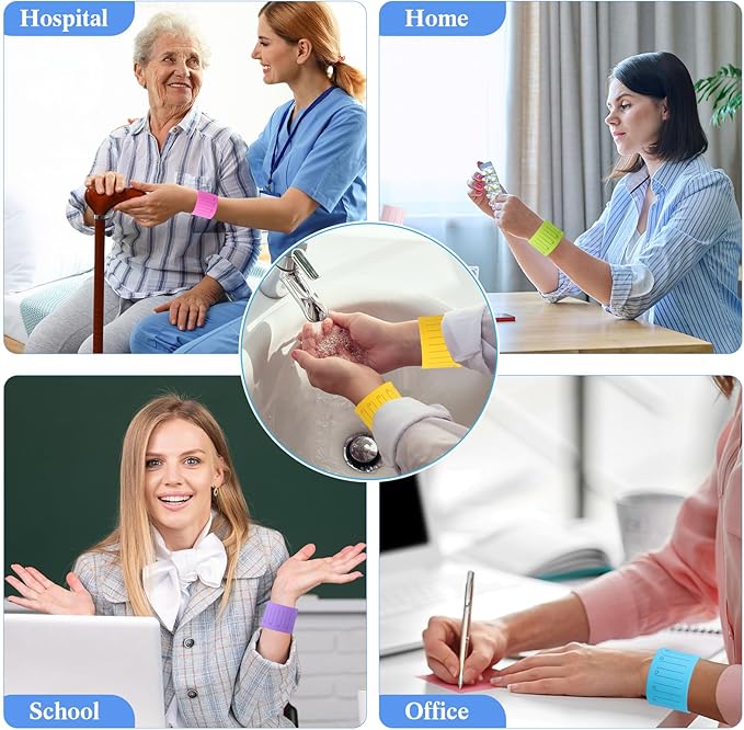 6 Pcs Nurse Silicone Bracelet to Do List Slap Silicone Reminder Bracelet Reusable Wearable Wrist Waterproof for Work Wrist Strap(Bright Color,Regular Style)