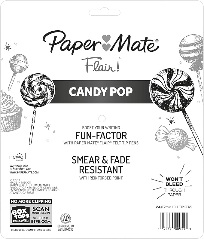 Paper Mate Flair Felt Tip Pens Medium Point 0.7 Millimeter Marker Pens Back to School Supplies for Teachers & Students Assorted Colors 24 Count