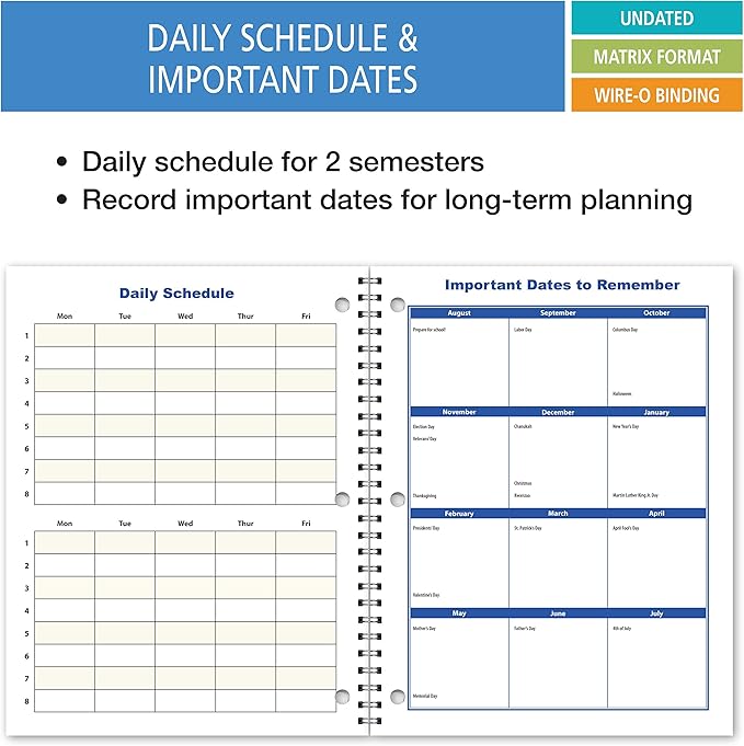 Elan Publishing Company Student Academic Planner 8 1/2 x 11" Weekly View (AOTAP-Undated)