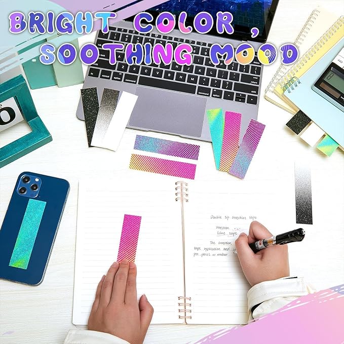 72 Pcs Anxiety Sensory Stickers Strips Adhesive Textured Mental Health Calm Stickers Mindfulness Fidget Decals Stress Anxiety Relief Items for Therapy Office Desk Counselor(Gradient)