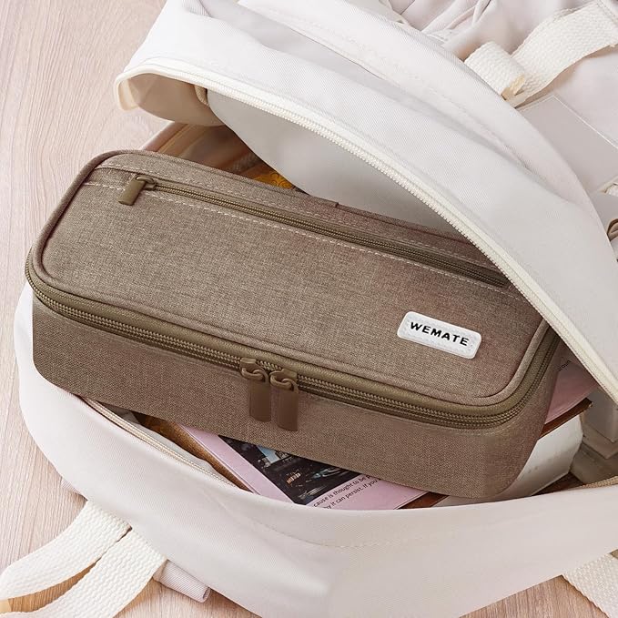 WEMATE Pencil Case, Large Storage Organizer for Stationery, Back - to - School Essential, Teacher Must - have, Big Pencil Pouch, Marker Case School Supplies for College & High School