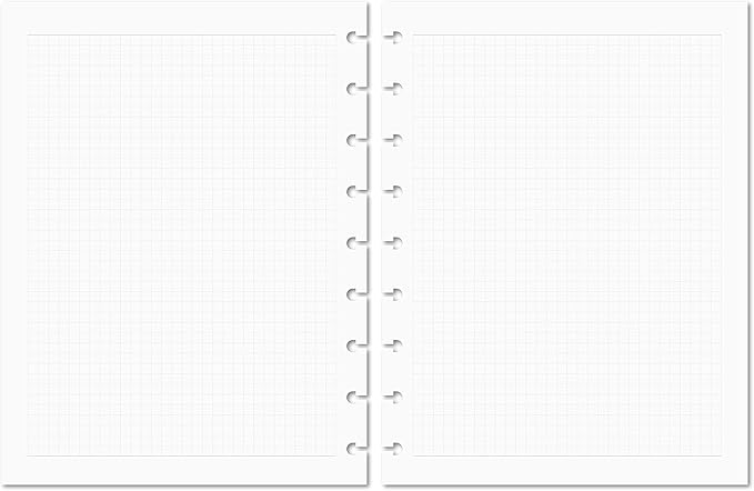 Discagenda Planner Insert Refills Discbound 60 Sheets 120gsm 80lb 5.8x8.3in (Grid, HP Classic)