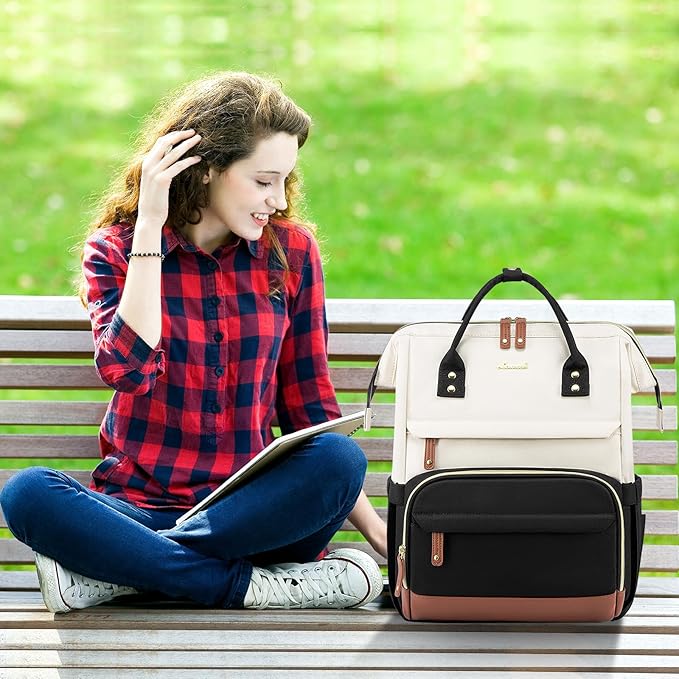 LOVEVOOK Laptop Backpack for Women, 15.6 Inch Work Business Backpacks Purse With Large Capacity, Waterproof Nurse Bag College Bookbag for School, Waterproof Casual Daypack for Travel