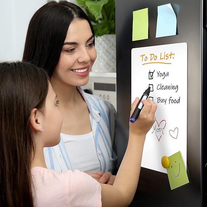 Magnetic Whiteboard for Fridge 8x12 - Dry Erase Board for Refrigerator White Board for Fridge Whiteboard Magnetic Fridges Boards Magnet Whiteboard for Fridges Magnet White Boards