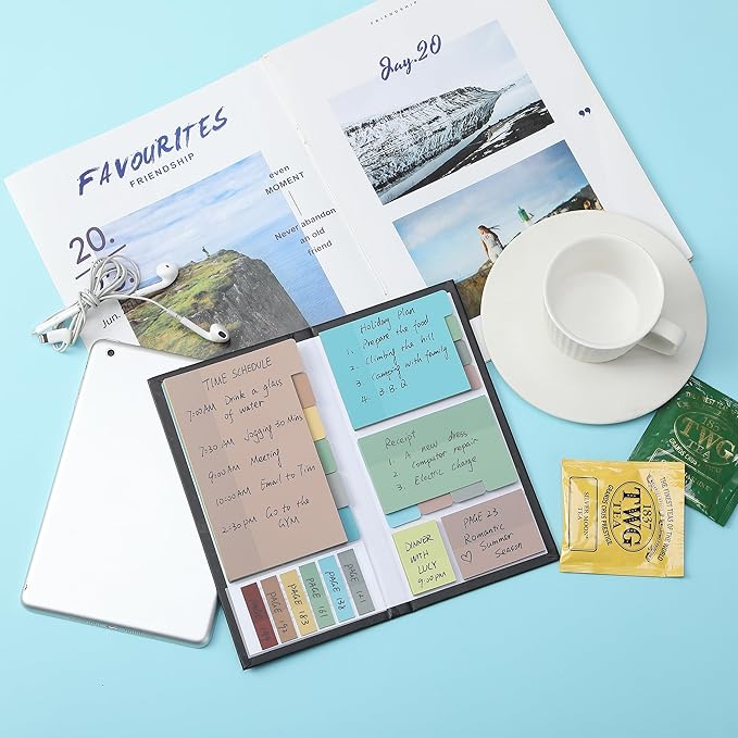 Mr. Pen- Transparent Sticky Note Set, 410 Pack, Morandi Colors, Transparent Sticky Notes Tabs