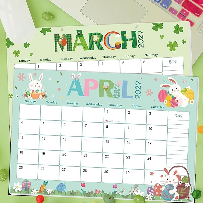 Guasslee Desk Calendar 2026-2027, 19-Month School Year Calendar, 2026 Jun. - 2027 Dec, 17"x11.5" Large Monthly Desk Planner with Corner Protectors, Ample Blocks & Notes for Home Office