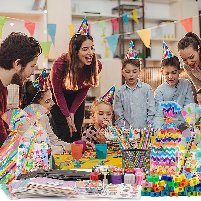 Stationery Party Packs, 28 Pack Birthday Goodie Bags for Classroom Return Gifts for Birthday Party Easter Gift for Students from Teacher Easter Class Gift Rewards