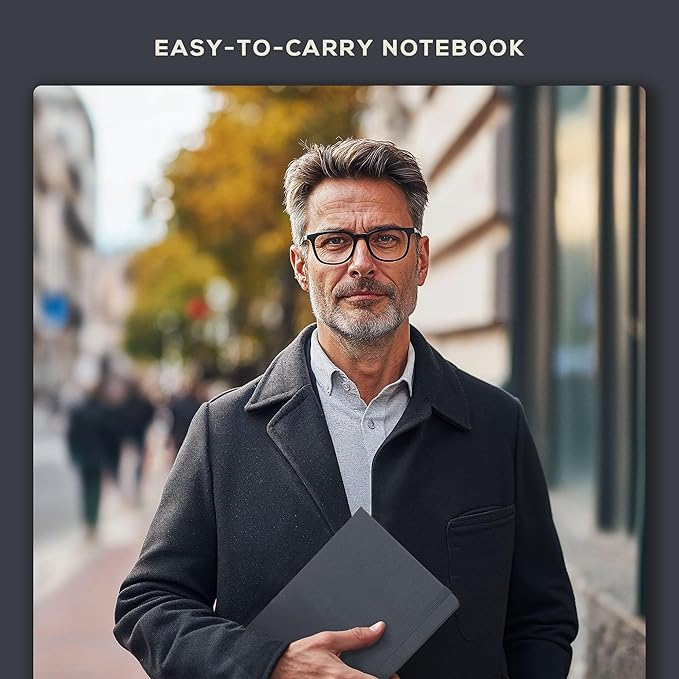 BEECHMORE BOOKS Large Lined Journal Notebook, 8.5" x 11.5" (A4) Hardcover Vegan Leather Executive Diary for Work, Thick 120gsm Paper, Lay-Flat Binding, Gift Box