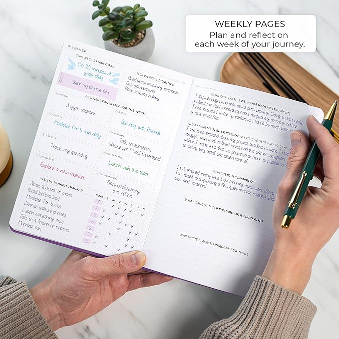 Clever Fox Wellness Planner Premium – Daily Lifestyle Journal to Support Health, Nutrition & Exercise – Healthy Living Journal with Meal, Exercise & Habit Trackers – Lasts 3 Months (Purple)