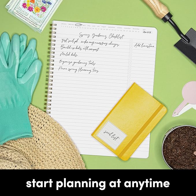 PAPERAGE Undated Daily Planner Notebook (Yellow), 8.5 in x 11 in, Spiral Bound To Do List & Schedule Planner, 104 Lined Pages for Plans & Notes