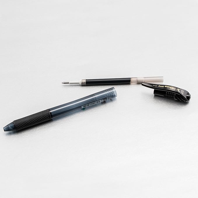 Pentel EnerGel-X Retractable Liquid Gel Pen, (0.7 mm), Medium Line, Black Ink, Box of 12 (BL107-A)